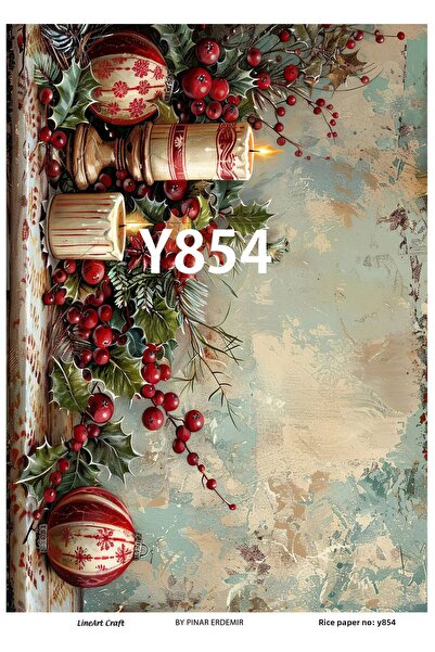 LİNEART New Year Series Y854 Brass Decopage 30 * 42 cm