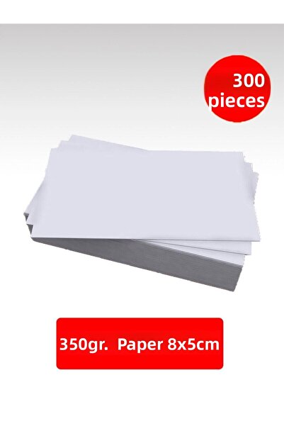 EGESTA 300 قطعة 350 جرام ورق عمل أبيض فارغ غير مطبوع 8x5 سم