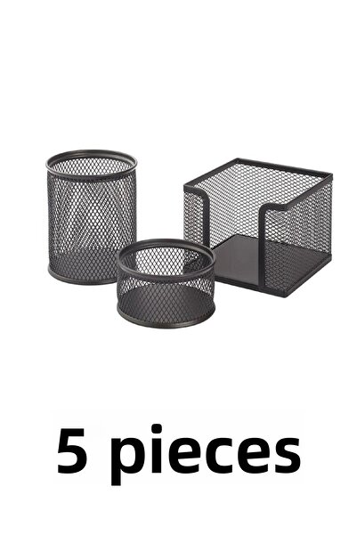 KRAF مجموعة حامل أقلام مكتبية مثقوبة مكونة من 5 قطع مكونة من 3 قطع 470 جم بال...