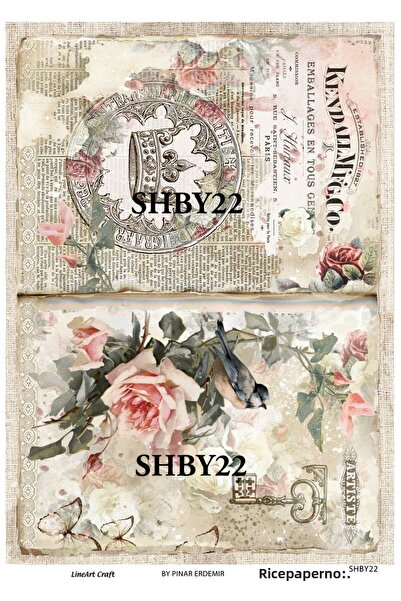 LİNEART ورق تزيين نحاسي من سلسلة SHABBY مقاس 29 × 42 سم رقم: SHBY22