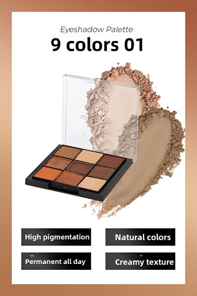 New Well Παλέτα 9 χρωμάτων σκιών ματιών - Νο 01