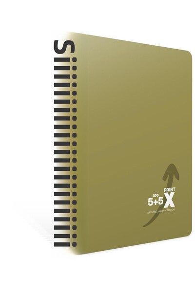 Gıpta دفتر ملاحظات بلاستيكي حلزوني من Print-X - مقاس 17 × 24 سم، 160 ورقة، 4+1 مربعات