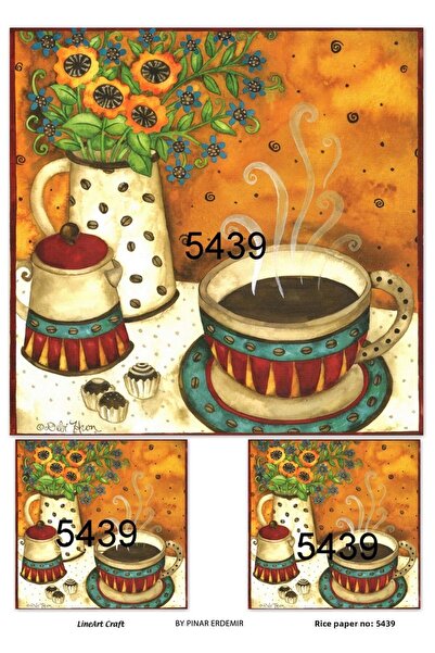 LİNEART 5439 موديل كوب نحاسي بلون القهوة - نمط الشوكولاتة، ديكوباج 30x42