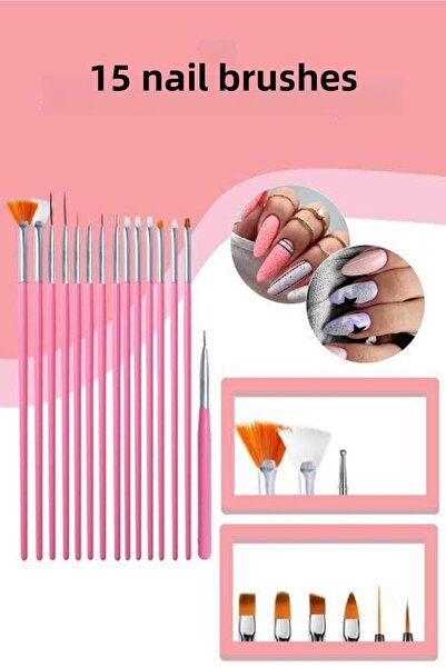 SİNKA مجموعة من 15 فرشاة لتزيين الأظافر
