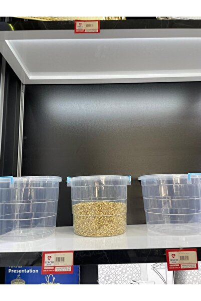 Tercih Home 6-Piece Mega Flour Deterjan Container 8 Lt Lock Lid Tea Sugar Pulses Food Storage Container Box Transparent