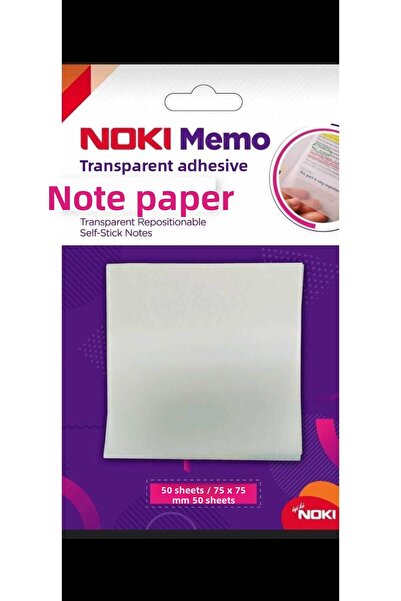 Noki ورق ملاحظات لاصق شفاف أبيض شفاف مقاس 75 × 75 مم 50 ورقة