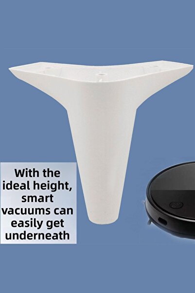 Badem10 Aspen Furniture Καναπές Πολυθρόνα Μονάδα τηλεόρασης Βάση Καναπέ-Κρεβάτι Πόδι Κρεβάτι Πόδια 12 cm Λευκό πόδι (4 ΤΕΜ)