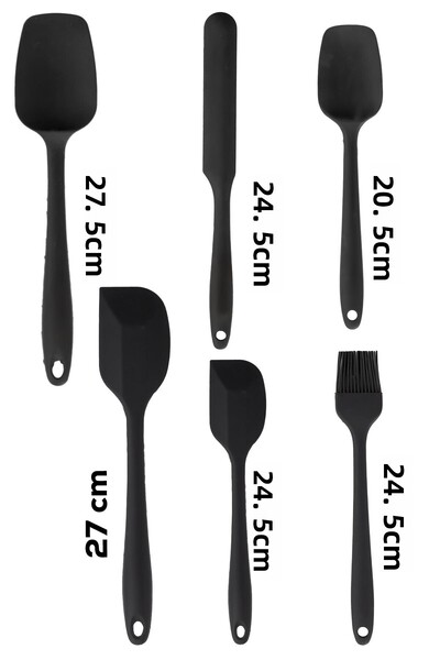 Perotti 15675 Kitchenmate Juan Black 6 Piece Silicone Spatula Set