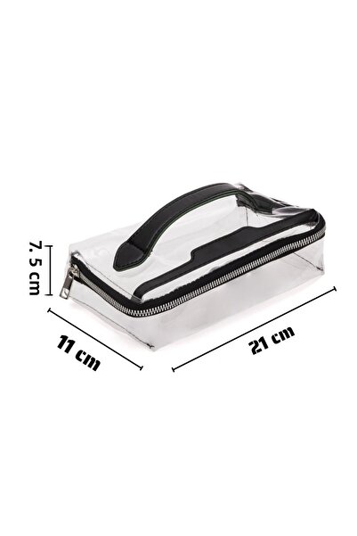 NS reliable حقيبة مكياج عملية سوداء Ns Clearstyle شفافة (21X11X7,5 سم)