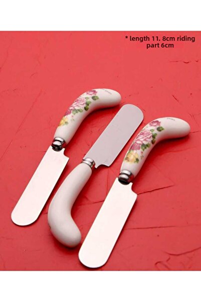 Asey Home Arow 3 Pieces Porcelain Handle Butter Knife Breakfast Knife