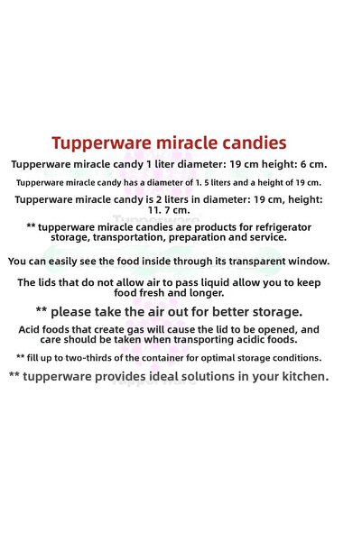 Tupperware Miracle Candies Refrigerator Storage Container Set of 3