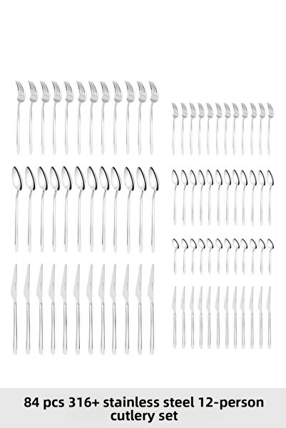 Karaca Prémiová sada příborů Stark 316 z oceli, 84 kusů, pro 12 osob, v krabici
