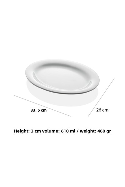 Alezy 629 Göreme Melamine Thermostar Arya Boat Plate 33,5X26 cm White