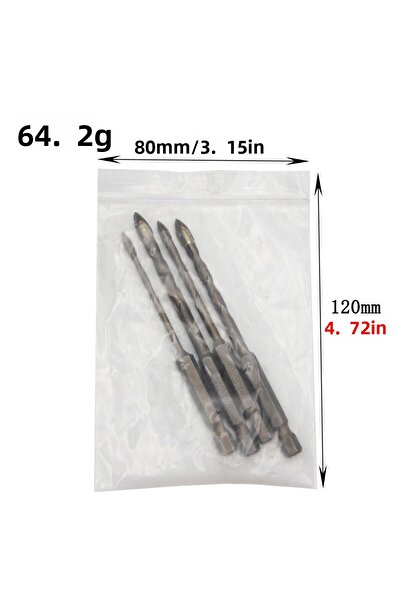 Choice مجموعة من 4 قطع مقاس 3-6 مم، 4 قطع من مثقاب الزجاج بمقبض سداسي، مثقاب بلاط السيراميك، خبز، حلزوني أصفر