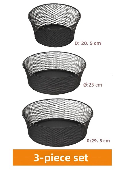VENON Home Spring Fruit Basket Set of 3 Black (Multi-Purpose)