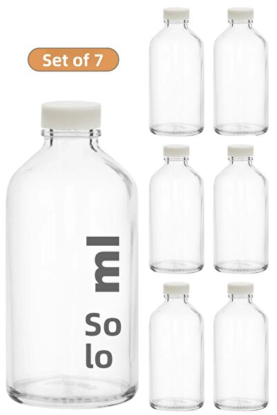Hayveys home 7Pcs 50ml Shot Ginger Bottle Glass Mini Plastic Jar with Lid Wintering Mixture Potion Bottle