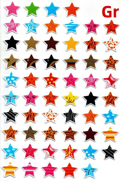 Limmy دفتر ملاحظات ملون بنمط نجمة مقاس A4 وملصق مخطط (lim037)