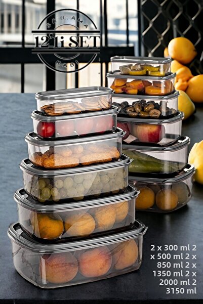 Citim Set of 12 Rectangular Sweet Storage Container Set - Platinum Series