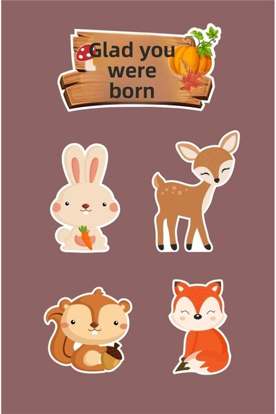 neşeli günlerim Forest Animals Concept *Στολίδι ζαχαροπλαστικής με οδοντογλυφ...