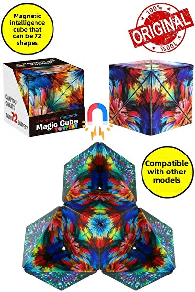 TOYFEST مكعب روبيك لتخفيف التوتر مع فسيفساء هندسية ملونة ثلاثية الأبعاد - ذكا...