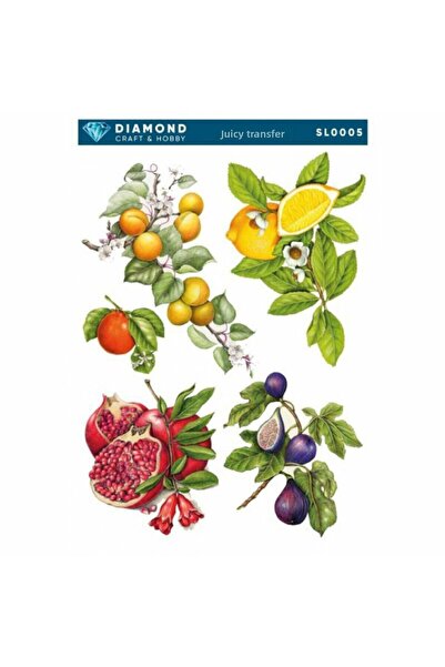 Buhobi ورق نقل ماسي مائي SL0005 مقاس 25x35 سم - فواكه