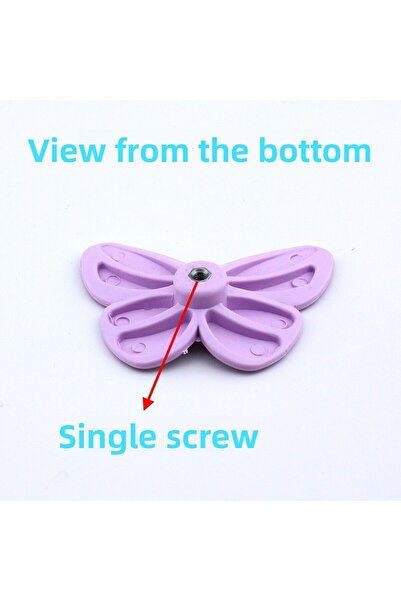Badem10 Plastic Butterfly Lilac 10 Pieces Children's Room Girl Boy Cabinet Door Furniture Kitchen Drawer Handle Handle