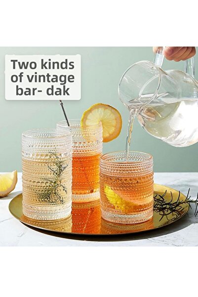 Yenigeldi 330ml Vintage Hobnail Cup - Antique Bead Detailed Embossed Coffeewhisky