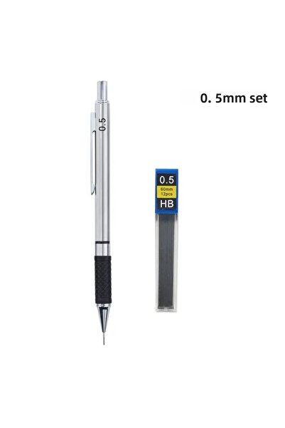 Choice مجموعة أقلام رصاص ميكانيكية معدنية مقاس 0.5 مم مع مقبض قلم رصاص، أدوات مكتبية للطلاب للرسم الفني مقاس 0.5 مم