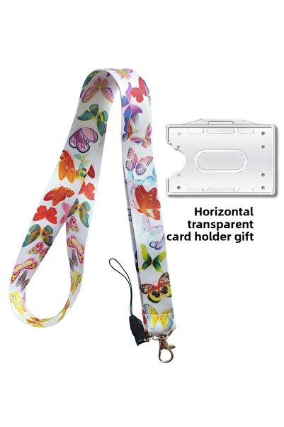 doktorbonem Curea pentru carduri cu fluturi colorate Curea pentru guler pentr...