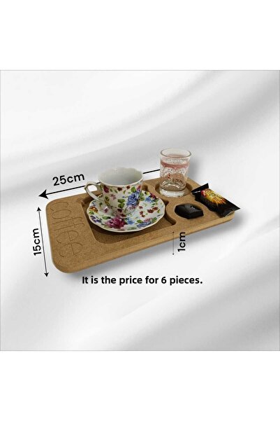 SEKAY AHŞAP Wooden Paintable Coffee Presenter (6 Pcs)