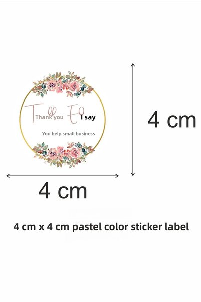 printiks 60 Pcs Pastel Colored Thank You Round Sticker Label Gift Packaging Party Favors