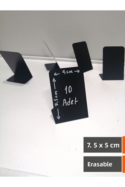 Şeffaf Etiket 10 броя изтриваема черна дъска, черна поставка за етикети, чере...