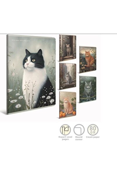 Gıpta إيكو بوك 13×18 غلاف كرتوني بخياطة سلكية 60YP. دفتر ملاحظات مخطط - 7288