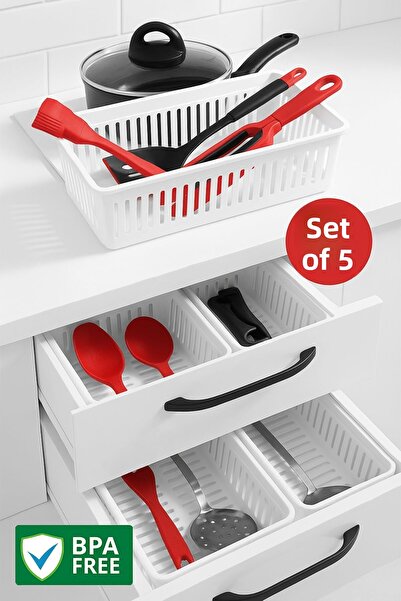 Open Home Concept Οργανωτής καλαθιών με 5 θήκες για συρτάρια