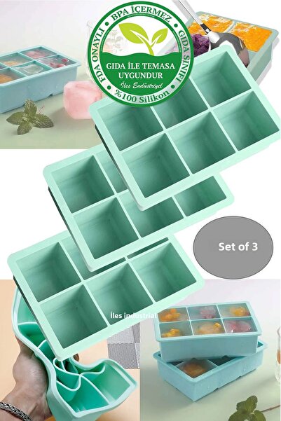 Gurme Chef قالب ثلج متعدد الأغراض من السيليكون بدرجة الطعام Xxl مكون من 6 قطع...