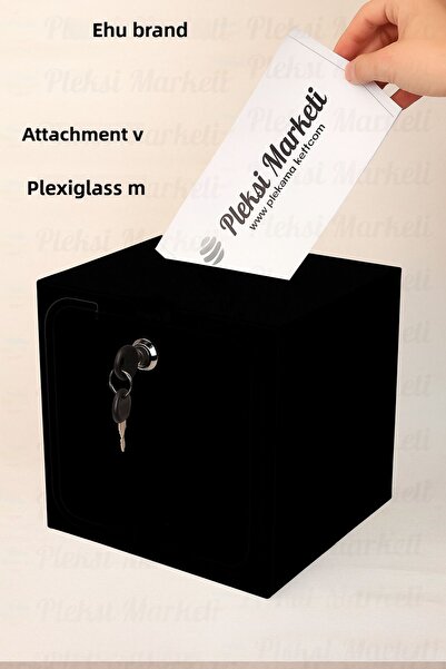 Pleksi Marketi Pleksimarketi - Black Plexi Lockable Box
