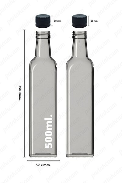 parlakcam زجاجة زيت زيتون زجاجة زجاجية شفافة 500 مل وعاء زيت ماراسكا زيت الخل...