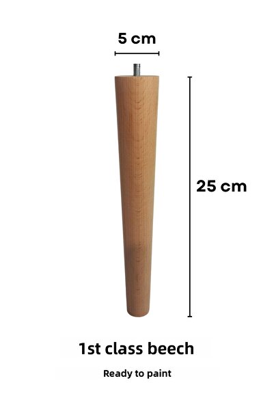 Altın İş Ahşap Entegre 25cm Wooden Angled Apparatus 4-Piece Conical Leg, Laundry Cabinet, Base, Tv Unit, Cabinet Riser