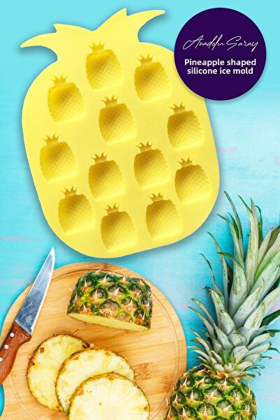 Anadolu Saray Çarşısı Practical Pineapple Shaped Silicone Ice Mold | Silicone Nonstick Ice Tray Pineapple Ice Mold