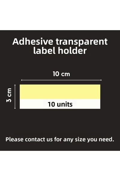 Şeffaf Etiket 10 τεμάχια PVC Αυτοκόλλητη θήκη ετικετών 10x3 εκ. Αυτοκόλλητη τ...
