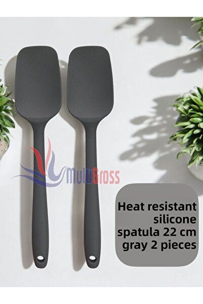 Multiamo Heat Resistant Silicone Gray Spatula 2 Pieces