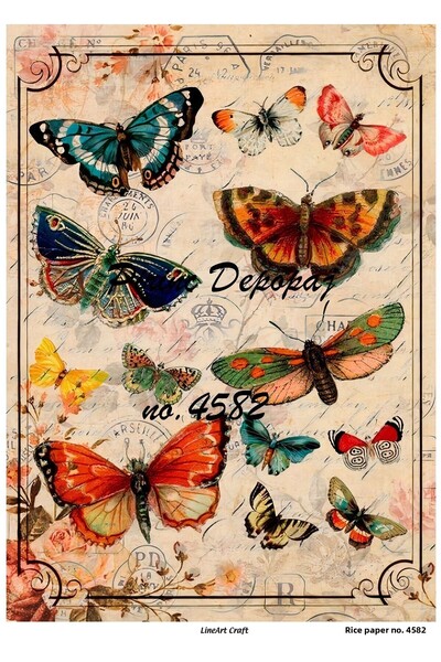 LİNEART Lineart Brass Decopage Paper No:L4582- 29X42Cm