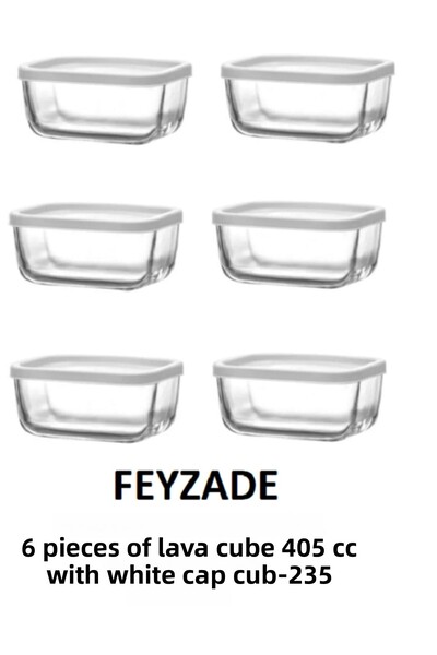 LAV Feyzade Cube Breakfast Storage Container Set 6 Pcs 405Cc (Cub-235)