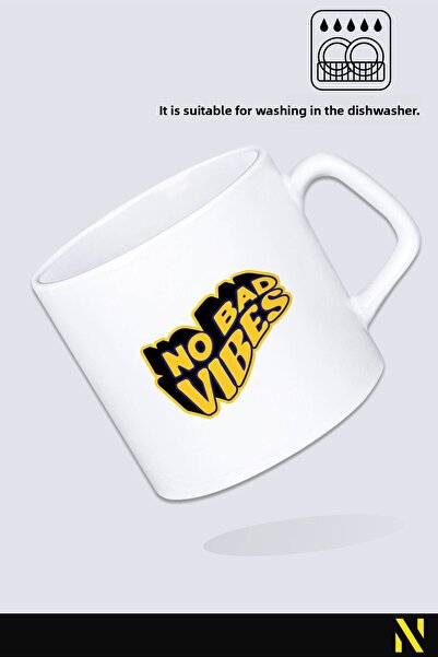 nilizma No Bad Vibes Patterned Mug