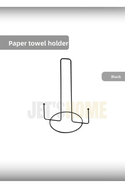 Jet's Home Paper Towel Holder Stainless Napkin Holder Steel Bathroom Towel Holder Organizer Black