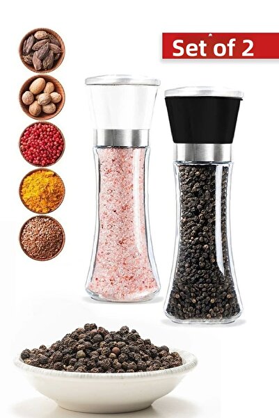 Berdina Home Set of 2 Pepper Salt Mill Ceramic Blade Spice Grinder