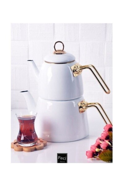 Paçi مجموعة إبريق الشاي المطلي بالمينا من Elite