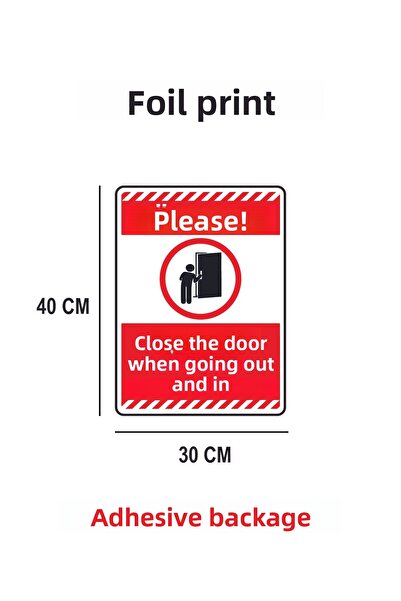 Tooall Please Close the Door When Entering and Leaving Foil (Pasted on Flat Floor) Adhesive Paper