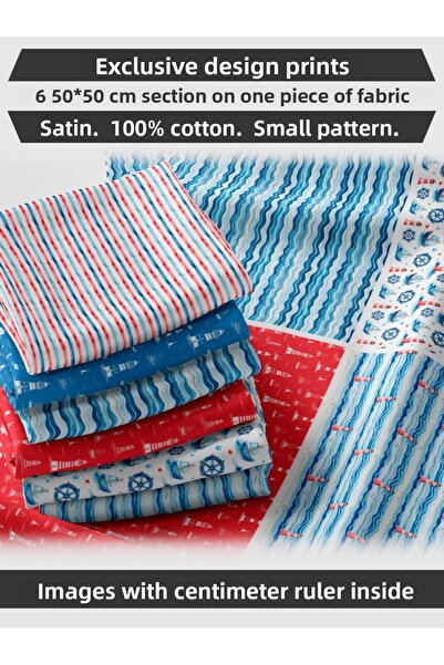 FabricMarket 6 bucăți 50x50 cm bumbac 100% set de țesături patchwork – pentru...