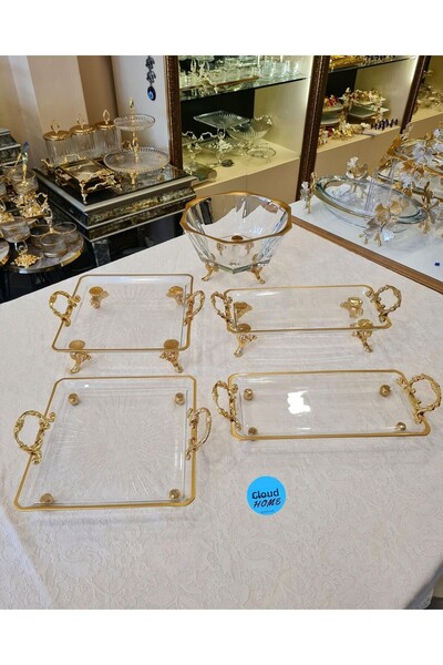 BULUTHOMEAKSESUAR طقم عرض ذهبي مكون من 5 قطع